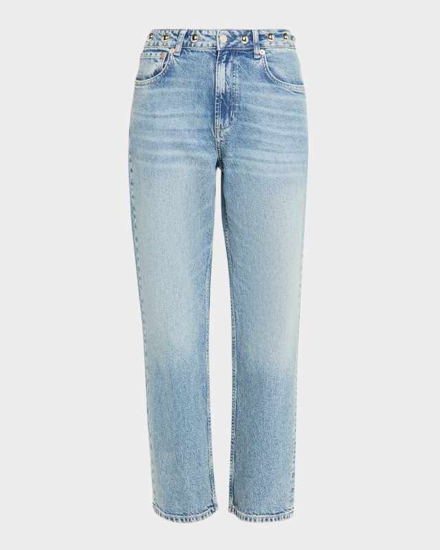 Topanga Studded Straight-Leg Jeans
